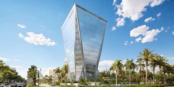 邁阿密金融新地標封頂，造型如“倒金字塔”